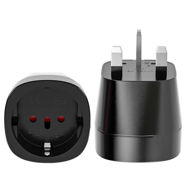 EU til UK Rejseadapter - Kompakt og Pålidelig Black Black
