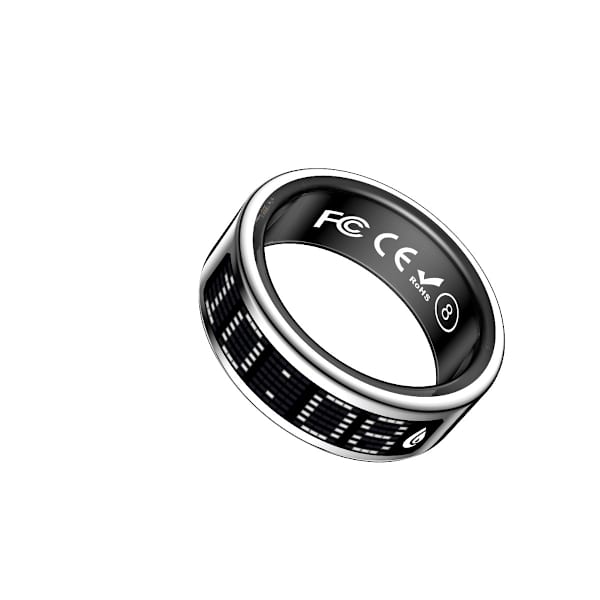Smart Ring med Display och Laddningsfodral - Spåra Träning & Hälsa Silver 9 Silver 9