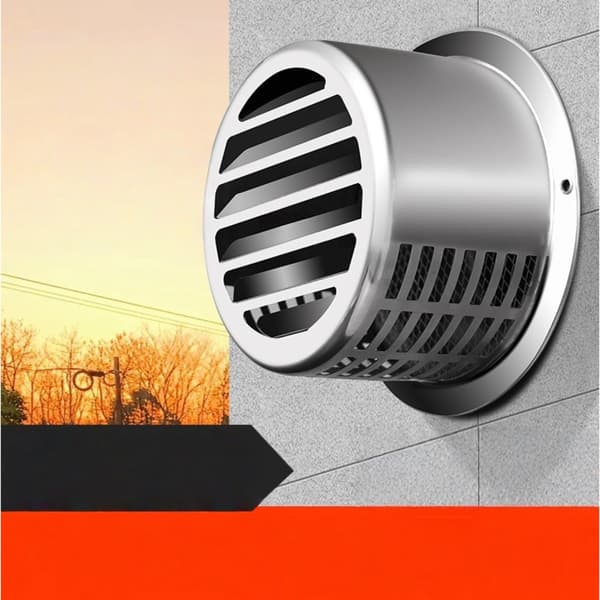 100MM rustfri ventilhætte til emhætteudluftning - cylindrisk ydervægskappe til køkken, vejrbestandig regnhætte, enkel overflademontering