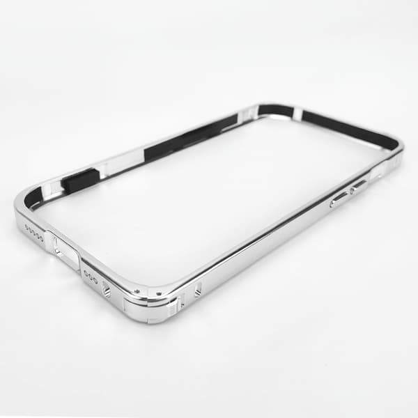 Stötfångarskal av aluminiumlegering för iPhone 15 Silver Silver