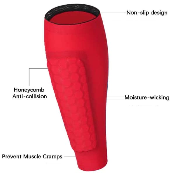 Honeycomb EVA Vadderade Kompressions Vadärmar Strumpor - 4-pack red+black M red+black M