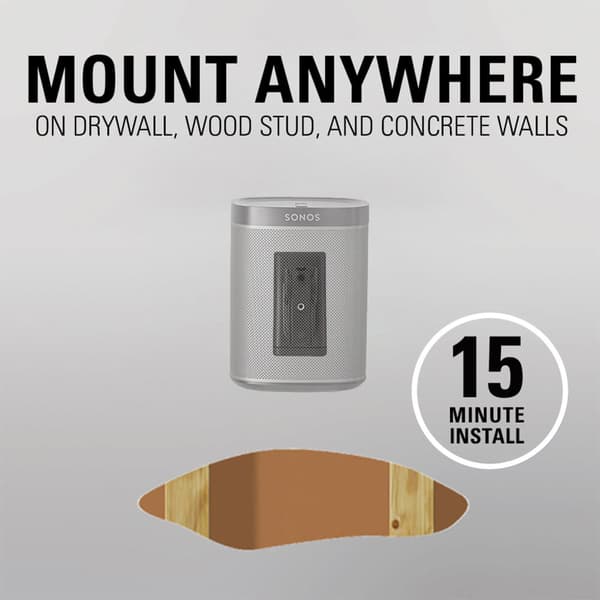 Wall Mount for Sonos One SL Play:1 Play:3 Pair Black