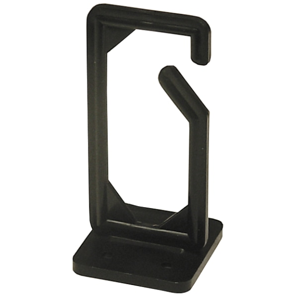 Cable hanger, screw mounting, 13x43x89mm, plastic, black