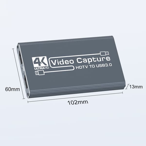 4K 30Hz HDMI Capture Card - USB 3.0 Videooptager til Live Streaming, Gaming og Optagelse