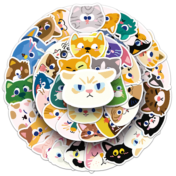 DIY-klistermärkespaket - 50 unika designer Katt