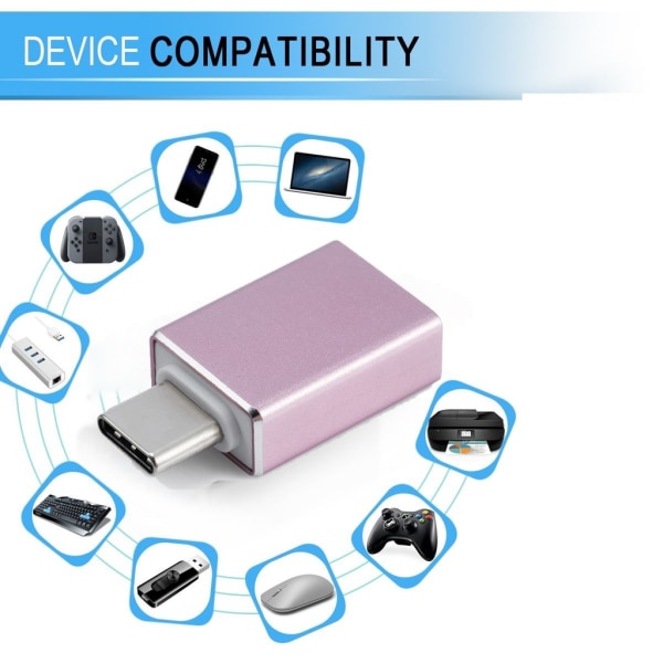 USB-C-sovitin (uros) USB 3.0:aan (naaras) Pinkki