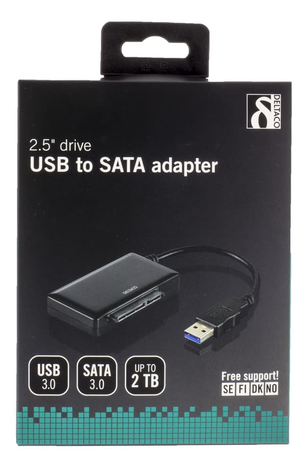 USB 5 Gbit/s till SATA 6 Gb/s adapter, för 2,5" HDD, svart