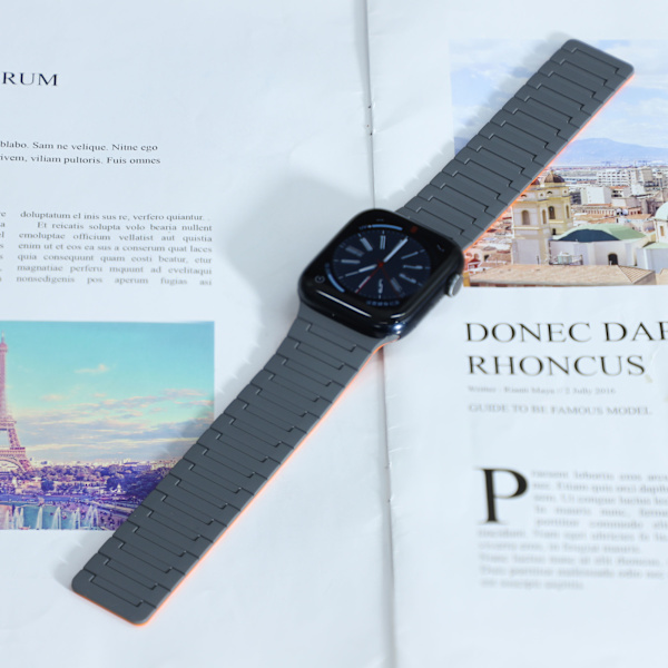 Magnetisk slingrem för Apple Watch (42/44/45/49 mm) - EU-patent Grå Orange