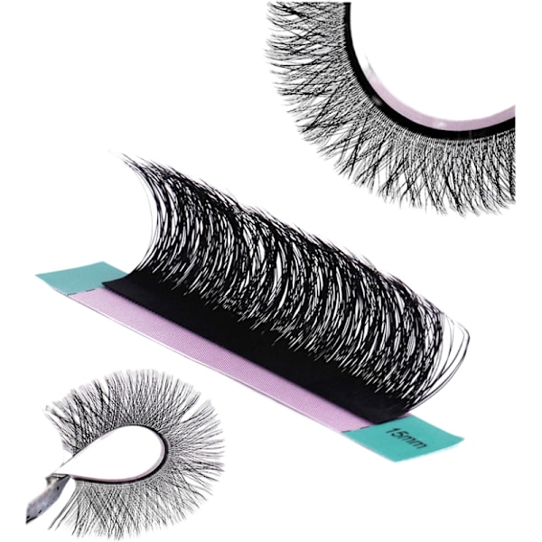 Mix Lashes - 8-15mm Mixed Tray Sexbladig klöverform