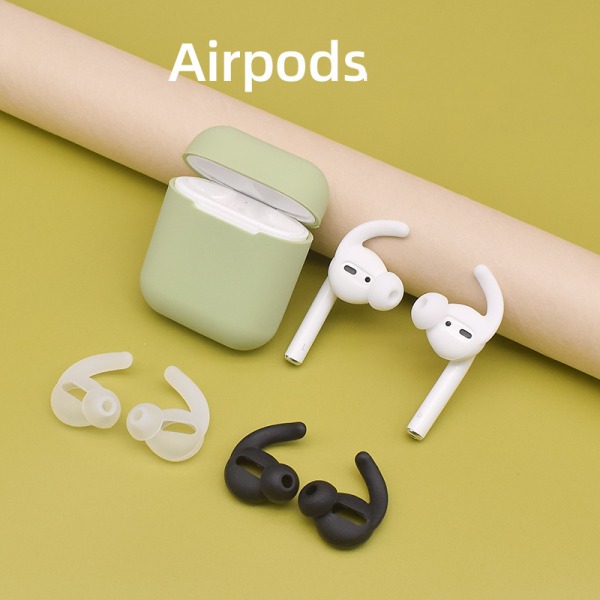 Öronkrokar öronproppar för bättre fäste för AirPods/AirPods 2 Svart