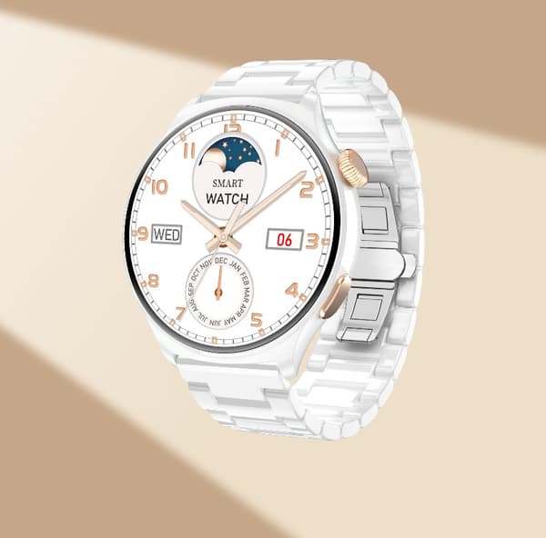MX16 Smartwatch: 1.43" HD-skærm, Bluetooth-opkald White + Silver White + Silver