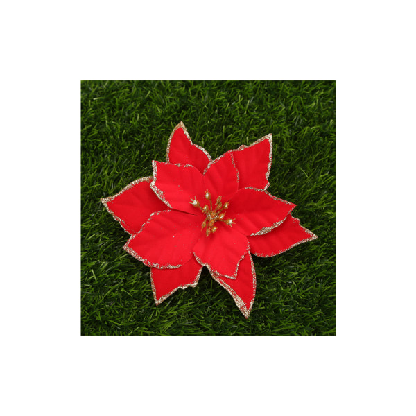 Julstjärnor konstgjorda blommor juldekoration 12-pack Röd