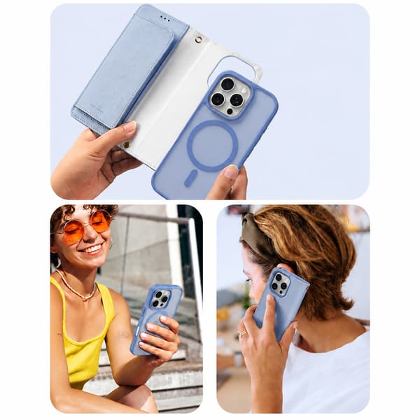 Magnetiskt läderplånboksfodral kompatibelt med iPhone 18 Pro Max och iPhone 17 Pro Max