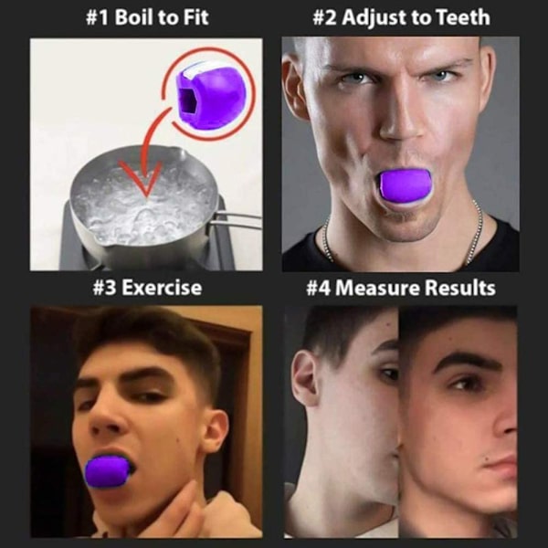 Jawline exerciser käktränare silikon Lila