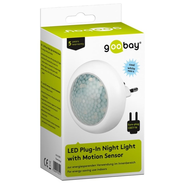 Goobay Kompakt LED-nattljus med rörelsedetektor