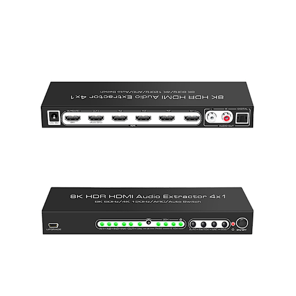 4K HDMI Audio Extractor Splitter med fjärrkontroll