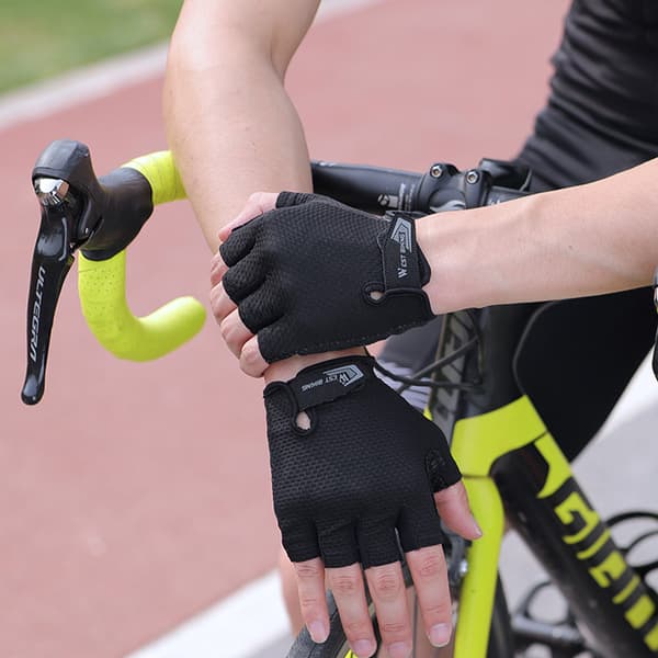 Stødabsorberende Halvfingerhandsker - Størrelse L til Cykling