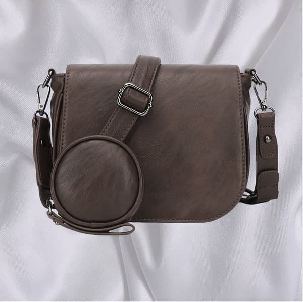 Chic PU Läder Crossbody Väska för Kvinnor coffee coffee