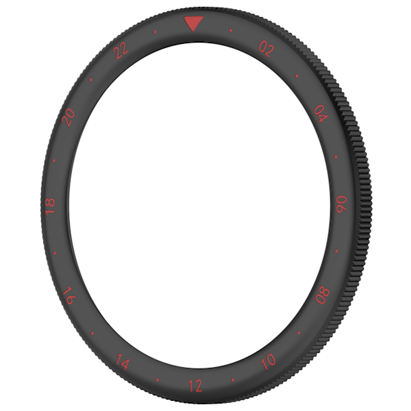 Klockram i rostfritt stål för Xiaomi Watch S4/S3 Dubbel tidszon svart-röd