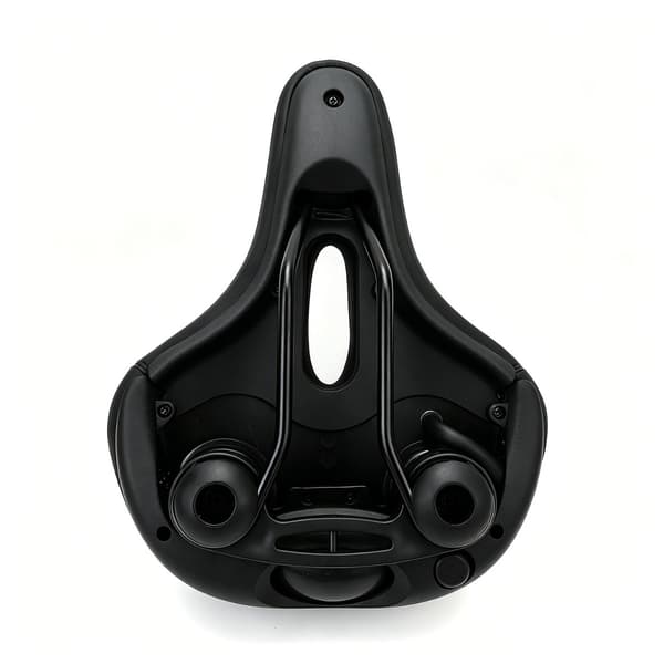 Uppblåsbar cykelsadel med justerbar luftkudde, tredubbel stötdämpning och lättskött PU-läteryta Black Black