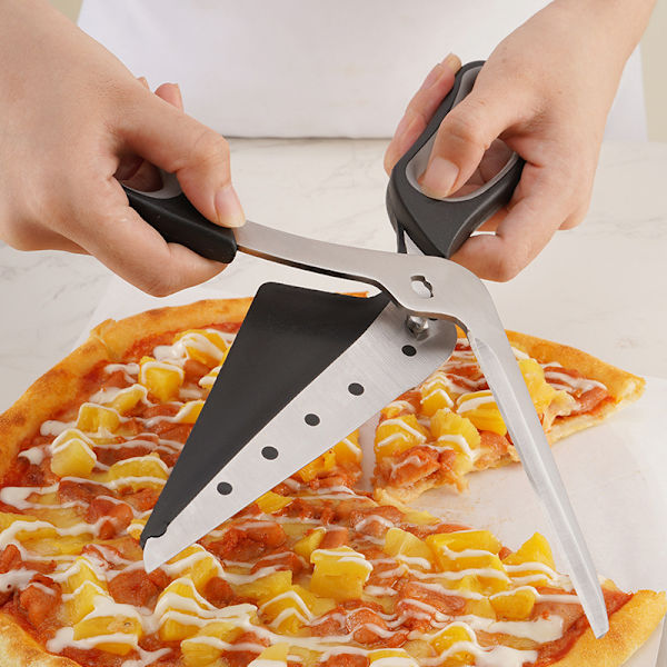 Pizzasaks i rustfrit stål med spatel