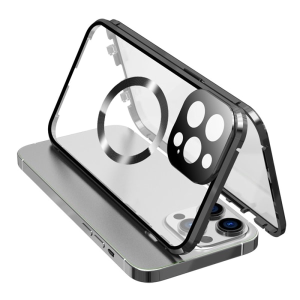 Dubbelsidigt spänne HD-telefonfodral med linsskydd Kompatibel med iPhone iPhone 13 Pro max Svart