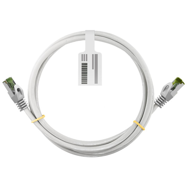 RJ45 patchkabel med CAT 8.1 S/FTP råkabel, AWG 26, vit