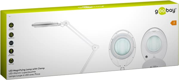 LED-luplampe med klemme, 8 W, hvid