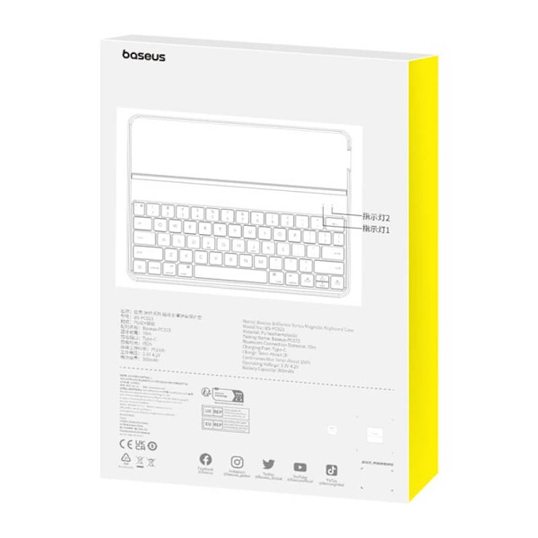 Magnetisk tastaturetui Baseus Brilliance til Pad 10.2" (sort)