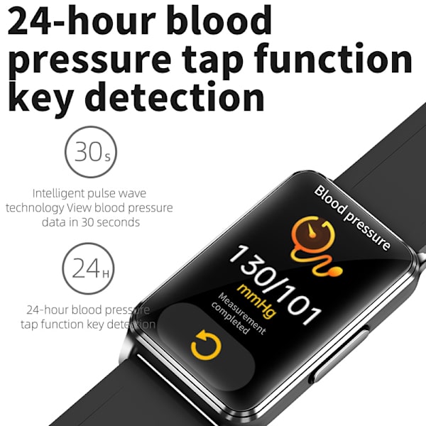 Smartwatch med EKG, puls, blodiltning, søvnmonitor Silver Silver