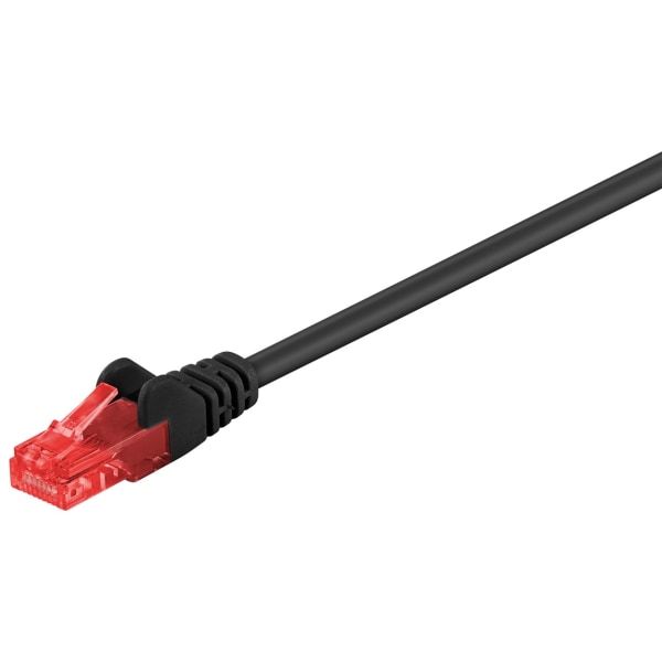 CAT 6 patchkabel, U/UTP, svart