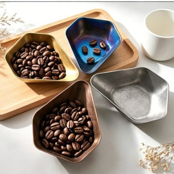 304 rustfrit stål kaffebønne vægtplade til præcis enkeltdosering til espresso og manuel brygning, retro display og fødevaregodkendt Silver Silver