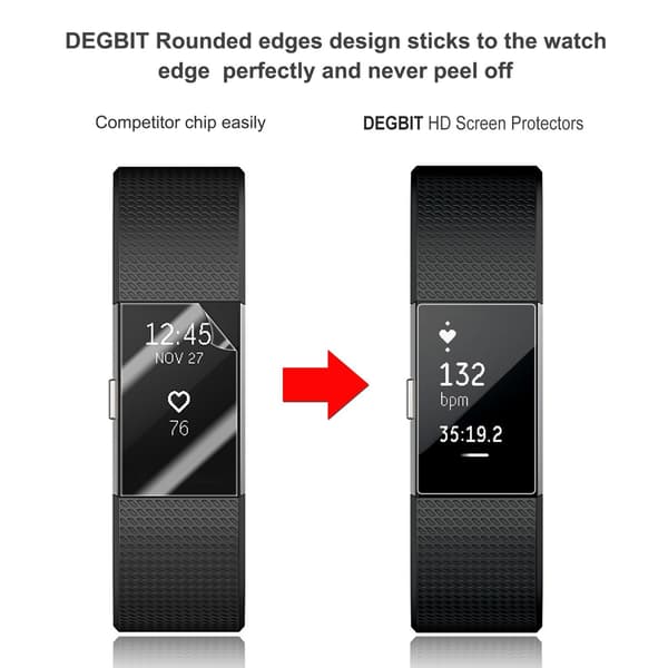 Fitbit Charge 2 skærmbeskyttelse 5-pak