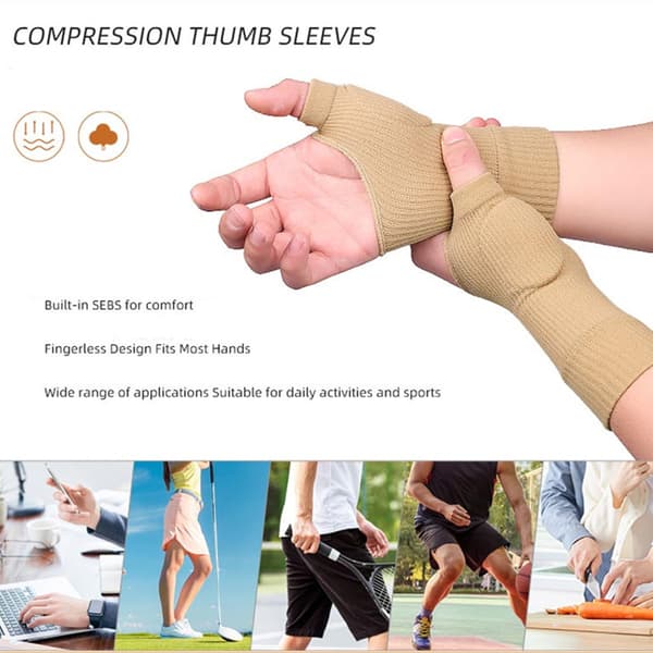 Tommelfingerhandsker, håndledsstøtte, fingerløse handsker 1 par Black S Black S