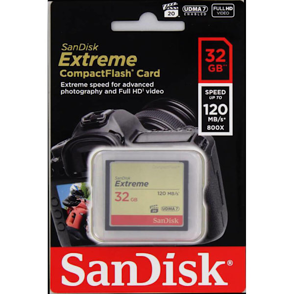 SANDISK Minneskort CF Extreme 32GB 120MB/s UDMA7