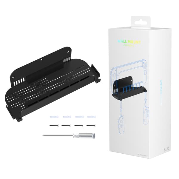 Switch2 Konsolin Seinäteline Pelien Säilytyksellä Black Black