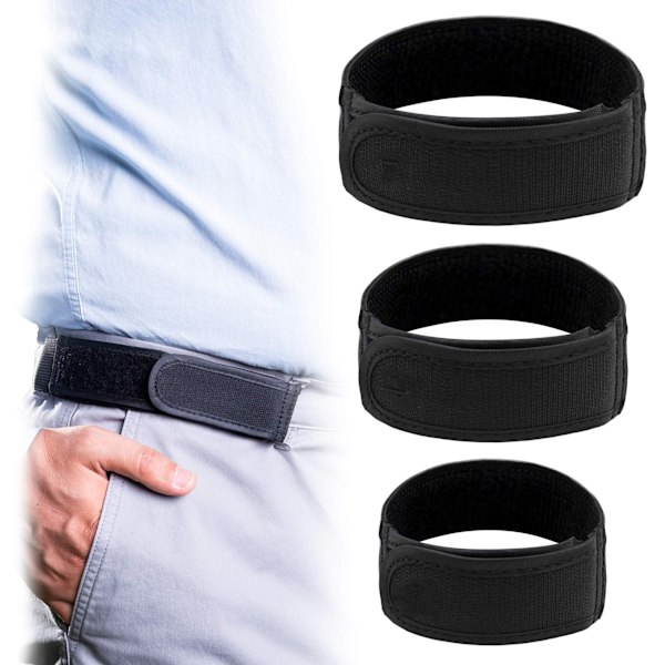 Herre Casual Webbing Bælte - Let at bruge, komfortabel pasform Sort M