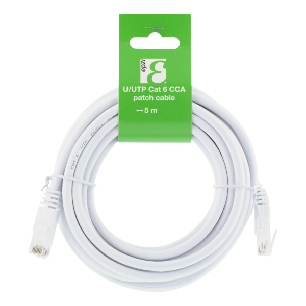 U/UTP Cat6 patch cable, CCA, 5m, 250MHz, white