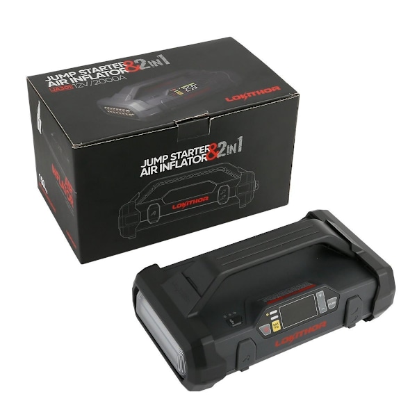 Powerbank / Hoppstarter Lokithor JA301, 2000A, kompresor 10-150 PSI
