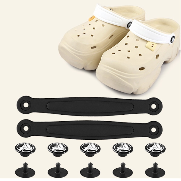 Svarta PVC-hälremmar för träskor - Halkskydd Black 40 Black 40
