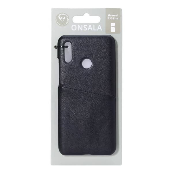 Huawei P30 Lite Nahkakotelo Musta - Matkapuhelin