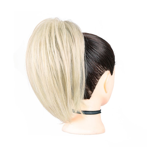 Clip in Ponytail Extension - Volumizer Claw Clip Hairpiece Vit + guld