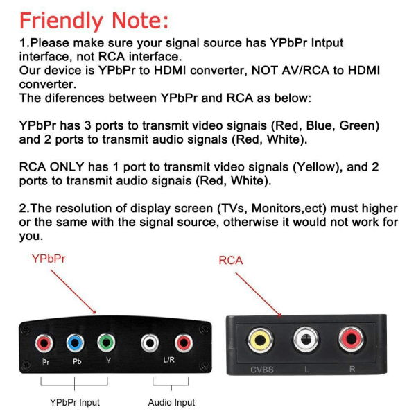 INF HD-videomuunnin - YPbPr- ja L / R-ääni-HDMI-muunnin