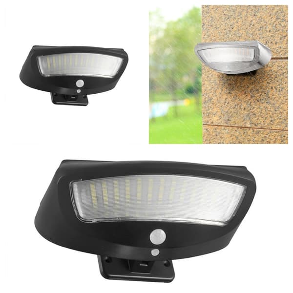Solcellsdriven Vägglampa med Rörelsesensor för Utomhusbelysning Hem, Trädgård, Gångväg White White