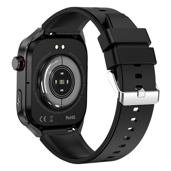 Smart ur med EKG, puls, blodtryk, søvn, skridttæller Black Black
