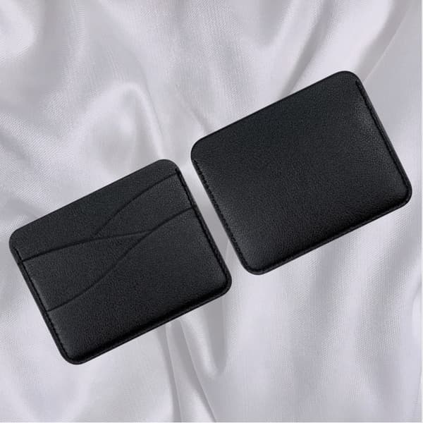 Elegant PU-læder kortholder med 4 kortlommer Black Black