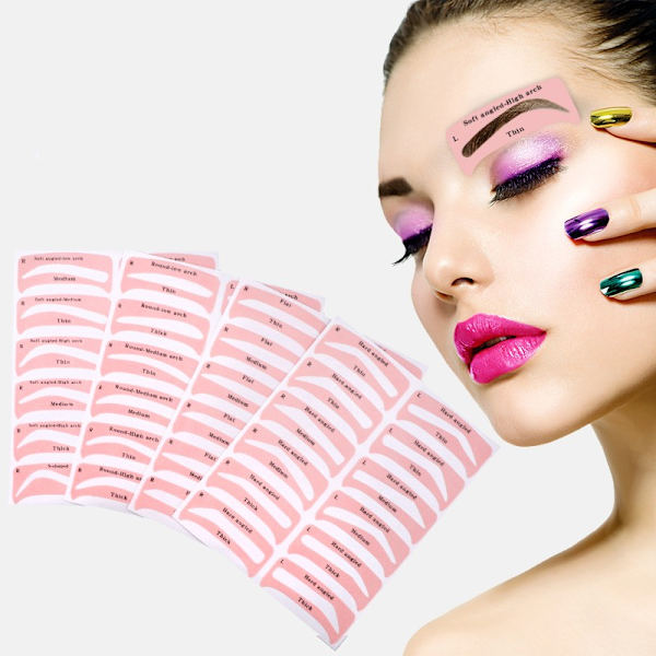 Øjenbrynsstencils, øjenbrynsformer, øjenbrynsskabelon, DIY makeup skønhedsværktøj hårdt