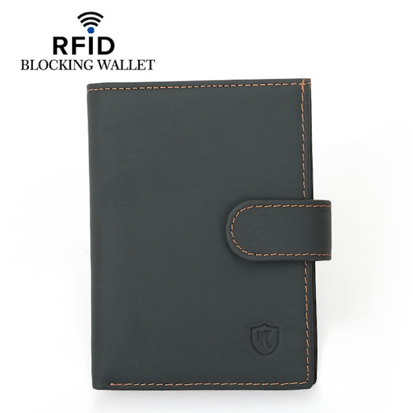 Tyylikäs RFID-nahkalompakko vetoketjullisella kolikkotaskulla