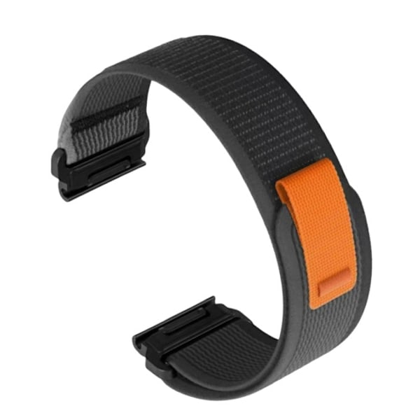 Pikairrotuva nailoninen ranneke Garmin Fenix 8\/7X Pro\/6X5X965 -kelloille Musta + harmaa 26 mm