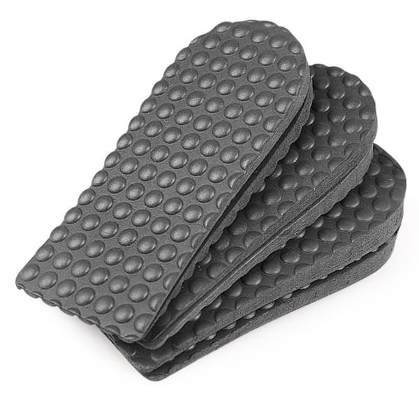 Højdeforstærkende halve indlægssåler 1cm+1,5cm+2cm til sko og sneakers, EVA stødabsorption og massageknopper, lav profil